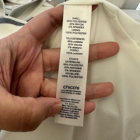 Chico’s Striped Neutrals Short Length‎ Jacket Size 0 / XS Classic Chic - Picture 7 of 9